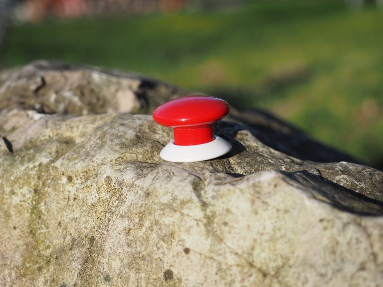 Fibaro Button duży na kamieniu